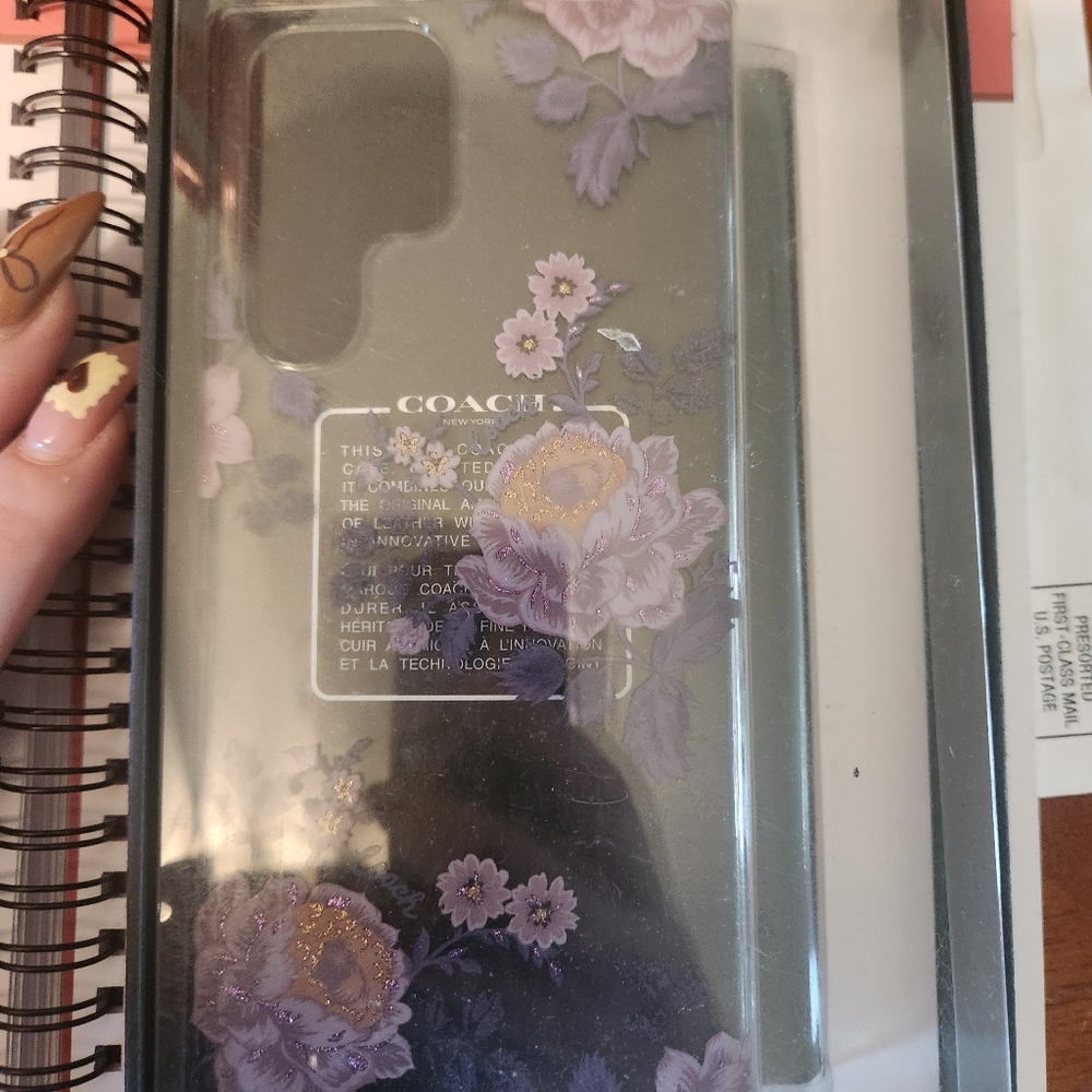 Coach Purple and Gold Floral S22 ultra Phone Case New In Box - Picture 4 of 4